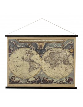 Toile decoration mappemonde