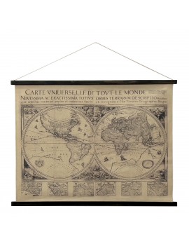 Toile decoration mappemonde