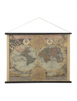 Toile decoration mappemonde