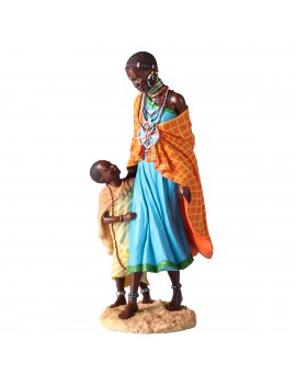 Statuette africaine mere et...