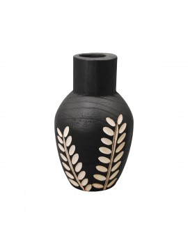 Vase noir en bois