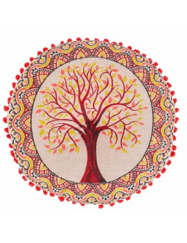 Coussin tree of life rouge...