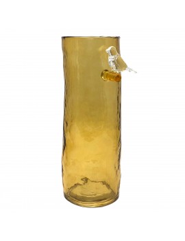 Vase en verre jaune...