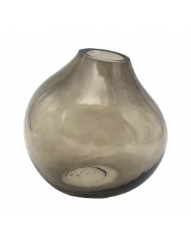 Vase en verre gris 15cm