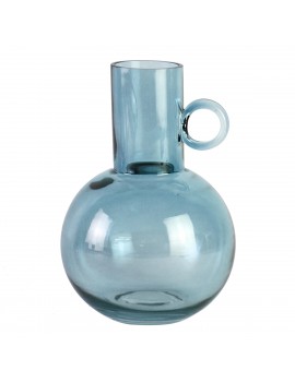 Vase en verre bleu 17cm