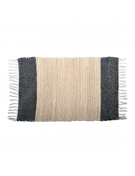 Tapis en jute coton rayures...