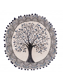 Coussin tree of life bleu...