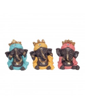 GANESH Lot de 3 Statuettes...