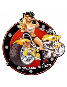 Enseigne murale Pin Up Moto...