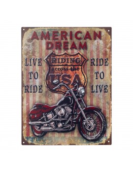 Plaque mur moto 33x25cm.