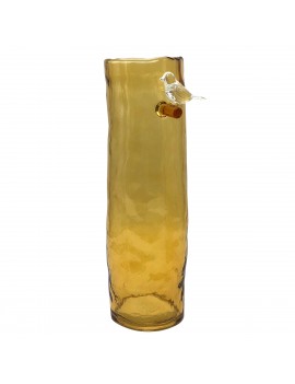 Vase en verre jaune...