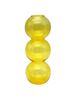 Vase en verre jaune