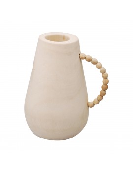 Vase blanc en bois