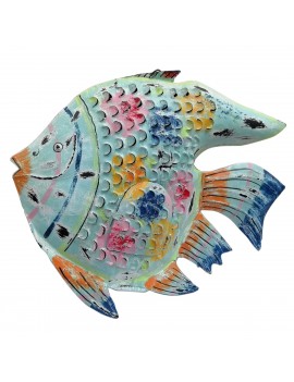 Poisson bleu porte-vase