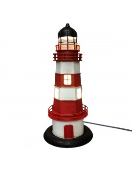 Lampe PHARE en métal rouge...