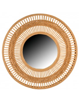 MIROIR mural Rond en Bambou...