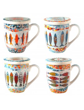 Mug poissons 4 diff. avec...