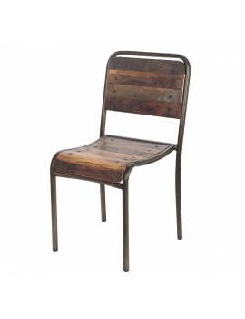 Chaise en bois et fer