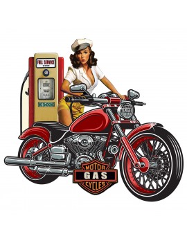 Plaque murale girl moto