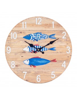 Horloge poissons 34cm.