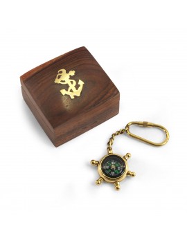 Porte clefs boussole roue