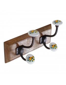 Patère en Bois et Métal de...