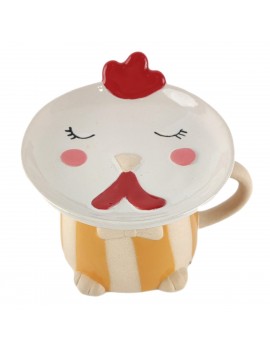 Tasse poule et plateau