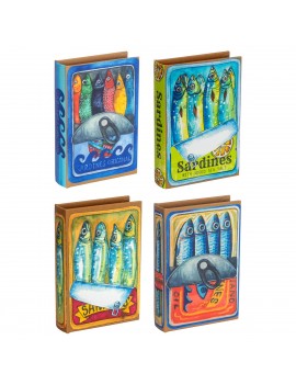 Boîte livre sardines 4 diff.