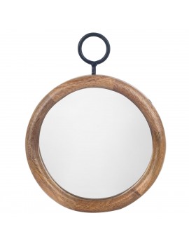 MIROIR mural rond en Bois...