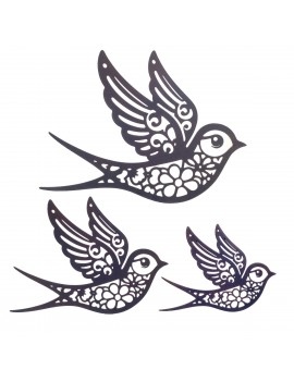 S/3 suspension murale oiseau