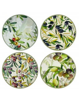 Sous-verre 4 dif olive