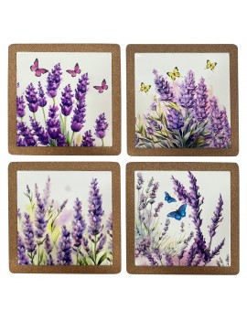 Sous-verre lavande 4 diff.