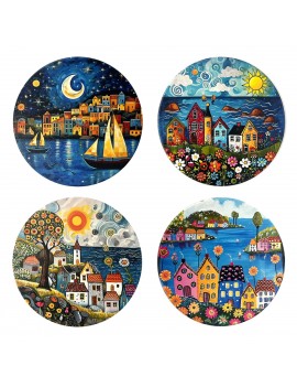 Sous-verre petites maisons...