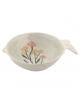 Assiete poisson avec fleurs