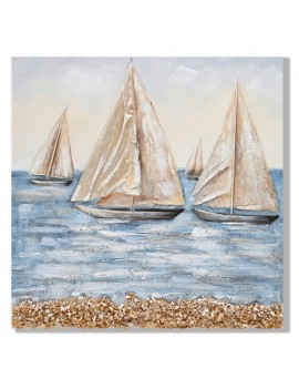Tableau bateaux 80x80cm