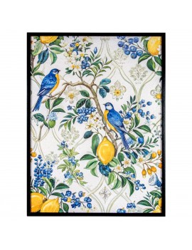 Tableau oiseaux et citrons  