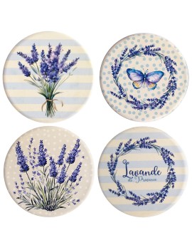 Sous-verres lavande 4 diff.