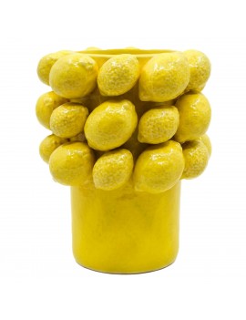 VASE POT 19cm jaune en...