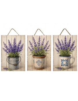 Decoration murale lavande 3...